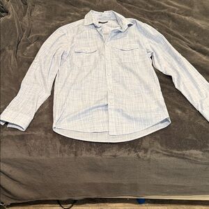 Alfani Men's Light Blue Plaid Button-Down Shirt